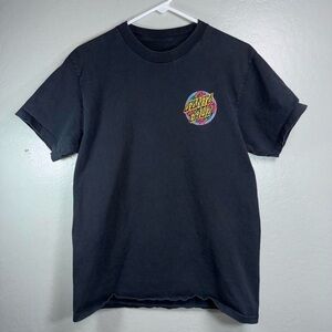 Vintage Santa Cruz Rose Dot Black Skate Tee 90s Style